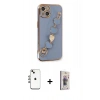 MARSİLYAN™- iPhone 14 Kılıf Nova Işık Prime - Siyah Bilvis 3D Cam Ekran Koruyucu + Shine Kamera Lens - GI