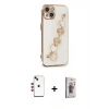 MARSİLYAN™- iPhone 14 Kılıf Nova Işık Prime - Siyah Bilvis 3D Cam Ekran Koruyucu + Shine Kamera Lens - KI
