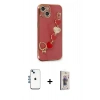 MARSİLYAN™- iPhone 14 Kılıf Nova Işık Prime - Siyah Bilvis 3D Cam Ekran Koruyucu + Shine Kamera Lens - MI