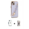 MARSİLYAN™- iPhone 14 Kılıf Nova Işık Prime - Siyah Bilvis 3D Cam Ekran Koruyucu + Shine Kamera Lens - MI