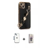 MARSİLYAN™- iPhone 14 Kılıf Nova Işık Prime - Siyah Bilvis 3D Cam Ekran Koruyucu + Shine Kamera Lens - MI