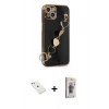 MARSİLYAN™- iPhone 14 Kılıf Nova Işık Prime - Siyah Bilvis 3D Cam Ekran Koruyucu + Diamond Kamera Lens - SABE