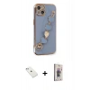 MARSİLYAN™- iPhone 14 Kılıf Nova Işık Prime - Siyah Bilvis 3D Cam Ekran Koruyucu + Diamond Kamera Lens - SABE