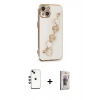 MARSİLYAN™- iPhone 14 Kılıf Nova Işık Prime - Siyah Bilvis 3D Cam Ekran Koruyucu + Shine Kamera Lens - YL