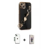MARSİLYAN™- iPhone 14 Kılıf Nova Işık Prime - Siyah Bilvis 3D Cam Ekran Koruyucu + Shine Kamera Lens - YL