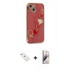 MARSİLYAN™- iPhone 14 Kılıf Nova Işık Prime - Siyah Bilvis 3D Mat Cam Ekran Koruyucu + Diamond Kamera Lens - PE
