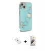 MARSİLYAN™- iPhone 14 Kılıf Nova Işık Prime - Siyah Bilvis 3D Mat Cam Ekran Koruyucu + Diamond Kamera Lens - PE