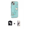 MARSİLYAN™- iPhone 14 Kılıf Nova Işık Prime - Siyah Bilvis 3D Mat Cam Ekran Koruyucu + PVD Metal Kamera Lens - GS