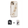 MARSİLYAN™- iPhone 14 Kılıf Nova Işık Prime - Siyah Bilvis 3D Mat Cam Ekran Koruyucu + PVD Metal Kamera Lens - MI