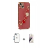MARSİLYAN™- iPhone 14 Kılıf Nova Işık Prime - Siyah Bilvis 3D Mat Cam Ekran Koruyucu + Shine Kamera Lens - MI
