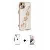 MARSİLYAN™- iPhone 14 Kılıf Nova Işık Prime - Siyah Bilvis 3D Mat Cam Ekran Koruyucu + Shine Kamera Lens - MI
