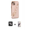MARSİLYAN™- iPhone 14 Kılıf Nova Işık Prime - Siyah Bilvis 3D Mat Cam Ekran Koruyucu + PVD Metal Kamera Lens - PE