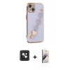 MARSİLYAN™- iPhone 14 Kılıf Nova Işık Prime - Siyah Bilvis 3D Mat Cam Ekran Koruyucu + PVD Metal Kamera Lens - PE
