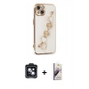 MARSİLYAN™- iPhone 14 Kılıf Nova Işık Prime - Siyah Bilvis 3D Mat Cam Ekran Koruyucu + PVD Metal Kamera Lens - SH