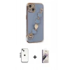 MARSİLYAN™- iPhone 14 Kılıf Nova Işık Prime - Siyah Bilvis 3D Mat Cam Ekran Koruyucu + Shine Kamera Lens - GS