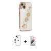 MARSİLYAN™- iPhone 14 Kılıf Nova Işık Prime - Siyah Bilvis 3D Mat Cam Ekran Koruyucu + Shine Kamera Lens - KI