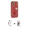 MARSİLYAN™- iPhone 14 Kılıf Nova Işık Prime - Siyah Bilvis 3D Mat Cam Ekran Koruyucu + Shine Kamera Lens - KI