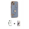 MARSİLYAN™- iPhone 14 Kılıf Nova Işık Prime - Siyah Bilvis 3D Mat Cam Ekran Koruyucu + Shine Kamera Lens - YL