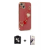 MARSİLYAN™- iPhone 14 Kılıf Nova Işık Prime - Siyah Bilvis 3D Mat Cam Ekran Koruyucu + PVD Metal Kamera Lens - TU