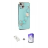 MARSİLYAN™- iPhone 14 Kılıf Nova Işık Prime - Siyah Bilvis 5in1 3D Magic Cam Ekran Koruyucu + Diamond Kamera Lens - PE