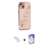 MARSİLYAN™- iPhone 14 Kılıf Nova Işık Prime - Siyah Bilvis 5in1 3D Magic Cam Ekran Koruyucu + Diamond Kamera Lens - KI