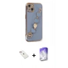 MARSİLYAN™- iPhone 14 Kılıf Nova Işık Prime - Siyah Bilvis 5in1 3D Magic Cam Ekran Koruyucu + Diamond Kamera Lens - KI