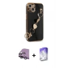 MARSİLYAN™- iPhone 14 Kılıf Nova Işık Prime - Siyah Bilvis 5in1 3D Magic Cam Ekran Koruyucu + Raze Metal Kamera Lens - GS