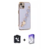 MARSİLYAN™- iPhone 14 Kılıf Nova Işık Prime - Siyah Bilvis 5in1 3D Magic Cam Ekran Koruyucu + PVD Metal Kamera Lens - SH