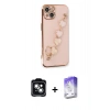MARSİLYAN™- iPhone 14 Kılıf Nova Işık Prime - Siyah Bilvis 5in1 3D Magic Cam Ekran Koruyucu + PVD Metal Kamera Lens - YL