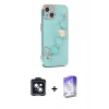 MARSİLYAN™- iPhone 14 Kılıf Nova Işık Prime - Siyah Bilvis 5in1 3D Magic Cam Ekran Koruyucu + PVD Metal Kamera Lens - SH