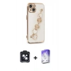 MARSİLYAN™- iPhone 14 Kılıf Nova Işık Prime - Siyah Bilvis 5in1 3D Magic Cam Ekran Koruyucu + PVD Metal Kamera Lens - SH