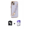 MARSİLYAN™- iPhone 14 Kılıf Nova Işık Prime - Siyah Bilvis 5in1 3D Magic Cam Ekran Koruyucu + PVD Metal Kamera Lens - YL