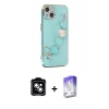 MARSİLYAN™- iPhone 14 Kılıf Nova Işık Prime - Siyah Bilvis 5in1 3D Magic Cam Ekran Koruyucu + PVD Metal Kamera Lens - MI