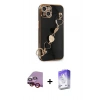 MARSİLYAN™- iPhone 14 Kılıf Nova Işık Prime - Siyah Bilvis 5in1 3D Magic Cam Ekran Koruyucu + Raze Metal Kamera Lens - KI