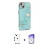 MARSİLYAN™- iPhone 14 Kılıf Nova Işık Prime - Siyah Bilvis 5in1 3D Magic Cam Ekran Koruyucu + Shine Kamera Lens - MI