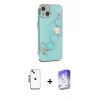 MARSİLYAN™- iPhone 14 Kılıf Nova Işık Prime - Siyah Bilvis 5in1 3D Magic Cam Ekran Koruyucu + Shine Kamera Lens - GS