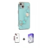 MARSİLYAN™- iPhone 14 Kılıf Nova Işık Prime - Siyah Bilvis 5in1 3D Magic Cam Ekran Koruyucu + Shine Kamera Lens - KI