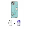 MARSİLYAN™- iPhone 14 Kılıf Nova Işık Prime - Siyah Bilvis 5in1 3D Magic Cam Ekran Koruyucu + Shine Kamera Lens - GI