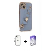 MARSİLYAN™- iPhone 14 Kılıf Nova Işık Prime - Siyah Bilvis 5in1 3D Magic Cam Ekran Koruyucu + Shine Kamera Lens - GS