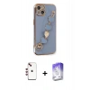 MARSİLYAN™- iPhone 14 Kılıf Nova Işık Prime - Siyah Bilvis 5in1 3D Magic Cam Ekran Koruyucu + Shine Kamera Lens - KI