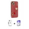MARSİLYAN™- iPhone 14 Kılıf Nova Işık Prime - Siyah Bilvis 5in1 3D Magic Cam Ekran Koruyucu + Shine Kamera Lens - MI
