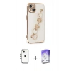 MARSİLYAN™- iPhone 14 Kılıf Nova Işık Prime - Siyah Bilvis 5in1 3D Magic Cam Ekran Koruyucu + Shine Kamera Lens - GI