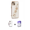 MARSİLYAN™- iPhone 14 Kılıf Nova Işık Prime - Siyah Bilvis 5in1 3D Magic Cam Ekran Koruyucu + Shine Kamera Lens - KI
