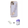 MARSİLYAN™- iPhone 14 Kılıf Nova Işık Prime - Siyah Bilvis 5in1 3D Magic Cam Ekran Koruyucu + Sierra Blue Diamond Kamera Lens