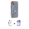 MARSİLYAN™- iPhone 14 Kılıf Nova Işık Prime - Siyah Bilvis 5in1 3D Magic Cam Ekran Koruyucu + Yeşil Shine Kamera Lens