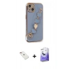 MARSİLYAN™- iPhone 14 Kılıf Nova Işık Prime - Siyah Bilvis 5in1 5D Magic Hayalet Cam Ekran Koruyucu + Diamond Kamera Lens - KI