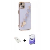 MARSİLYAN™- iPhone 14 Kılıf Nova Işık Prime - Siyah Bilvis 5in1 5D Magic Hayalet Cam Ekran Koruyucu + Diamond Kamera Lens - KI