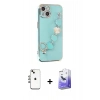 MARSİLYAN™- iPhone 14 Kılıf Nova Işık Prime - Siyah Bilvis 5in1 5D Magic Hayalet Cam Ekran Koruyucu + Shine Kamera Lens - GI