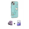 MARSİLYAN™- iPhone 14 Kılıf Nova Işık Prime - Siyah Bilvis 5in1 5D Magic Hayalet Cam Ekran Koruyucu + Gümüş Raze Metal Kamera Lens