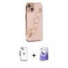 MARSİLYAN™- iPhone 14 Kılıf Nova Işık Prime - Siyah Bilvis 5in1 5D Magic Hayalet Cam Ekran Koruyucu + Shine Kamera Lens - GS
